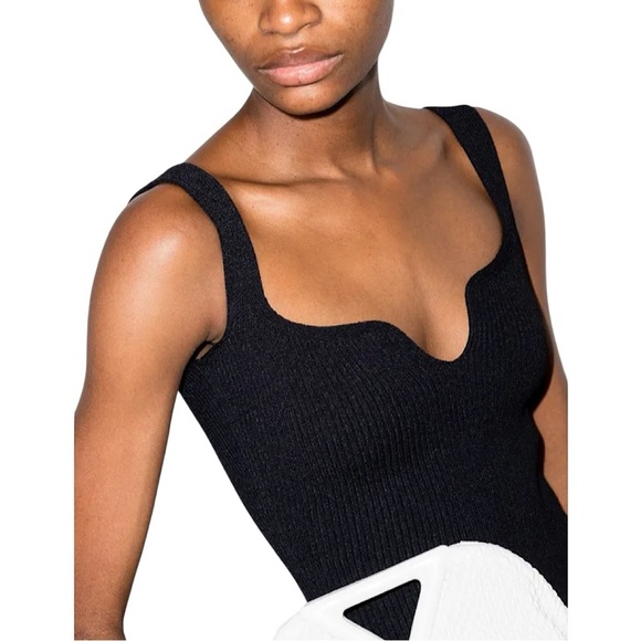 KHAITE Nina Sweetheart Rib-Knit Midi Bodycon Cocktail Dress - Picture 3 of 16